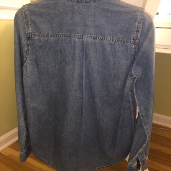 Madewell chambray collared shirt with zipper front - Picture 2 of 2